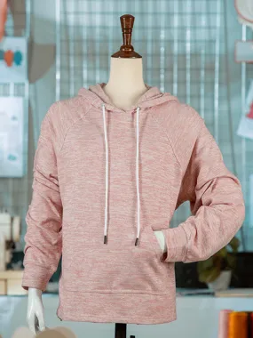 Women Pink Polyester Hoodie