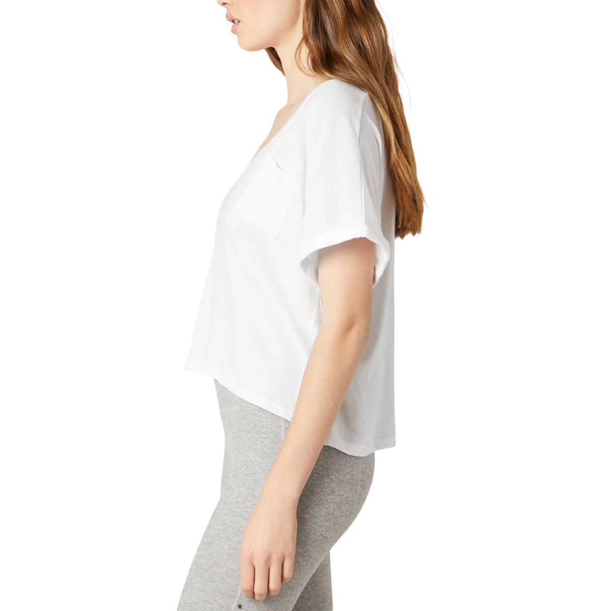 Women's Boyfriend Jersey Deep V Pocket Tee