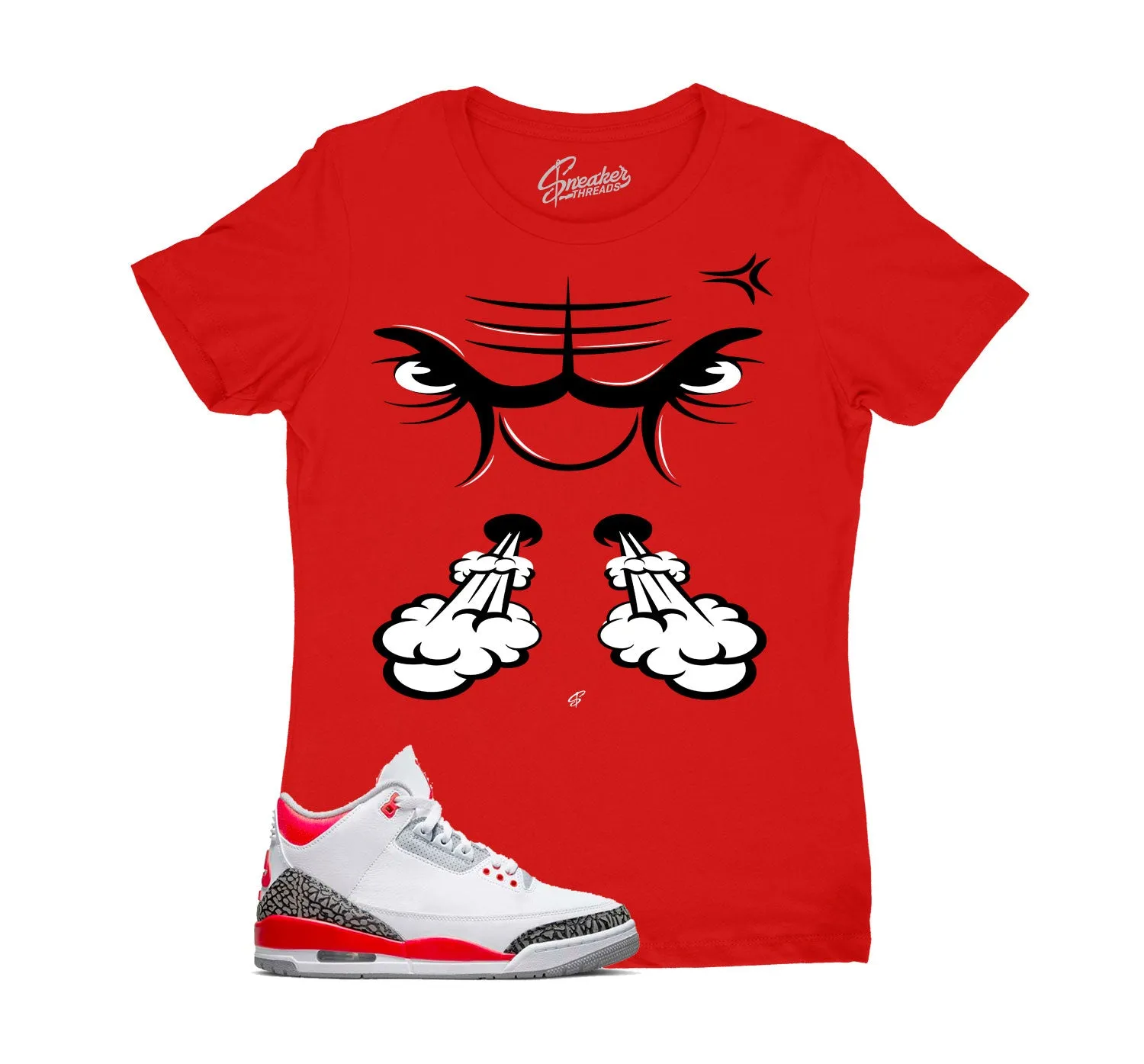 Womens - Fire Red 3 Raging Face Shirt