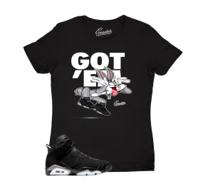 Womens Metallic Silver 6 Shirt - Got Em - Black