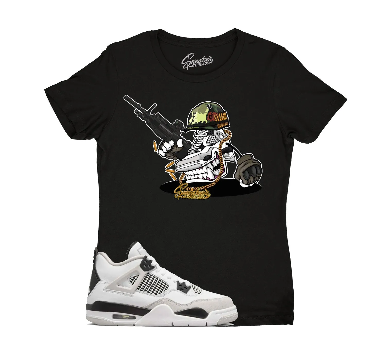 Womens - Military Black 4 Fly Kicks Shirt