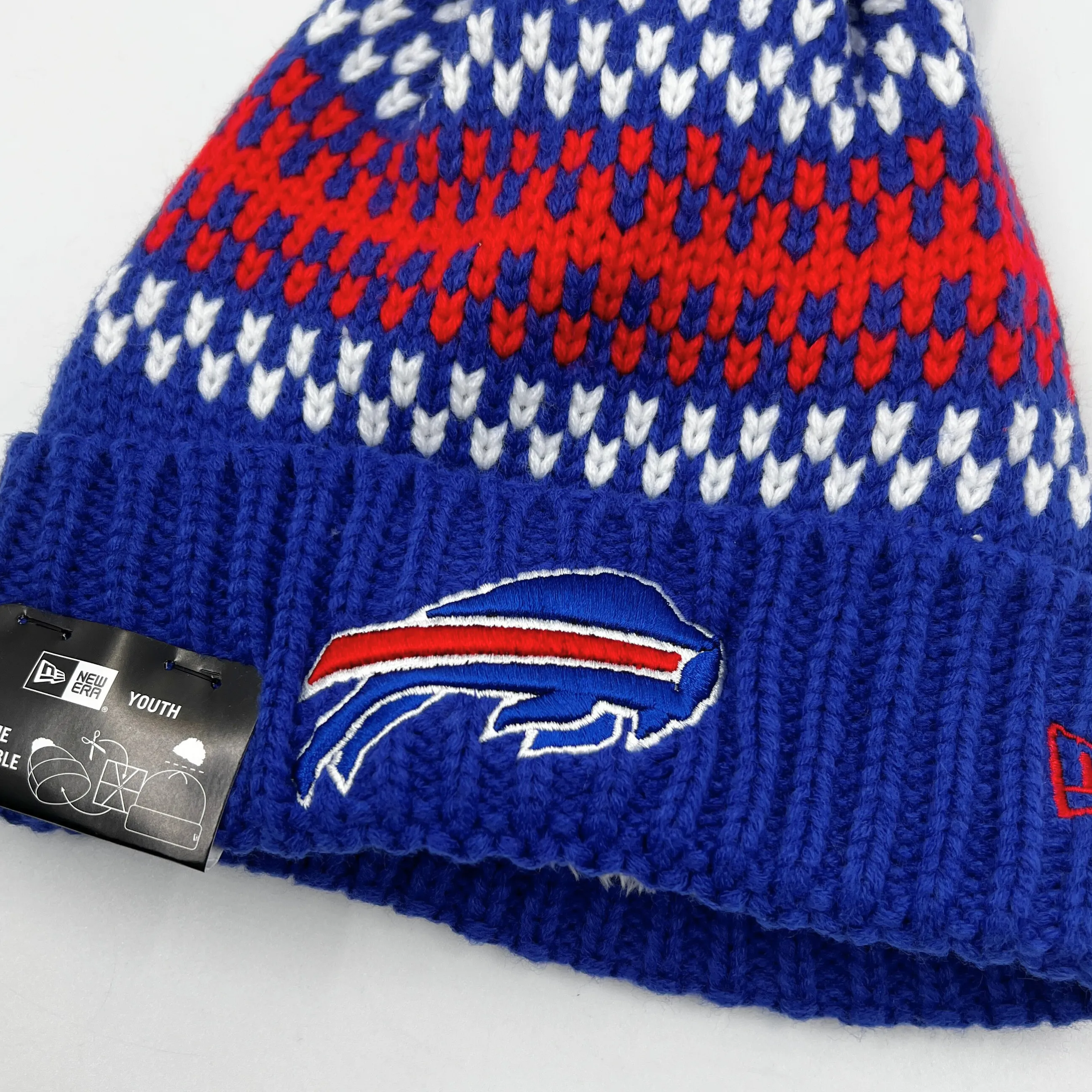 Youth New Era Buffalo Bills Knitted Striped Winter Hat